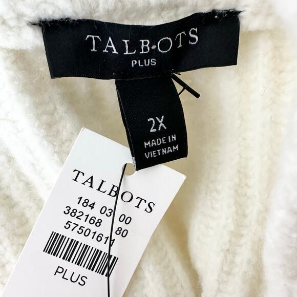 NWT Talbots Jewel Button Henley Pullover Sweater | Ivory Cream | SZ 2X - Picture 9 of 10